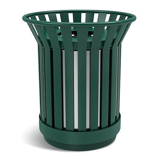16Gallon/62L Commercial Outdoor & Indoor Metal Trash Can, Outdoor Slatted Trash by Unknown