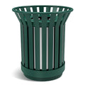 25.2IN Round Large Outdoor Trash Can, Heavy Duty Metal Slatted Garbage Can by Gaonala