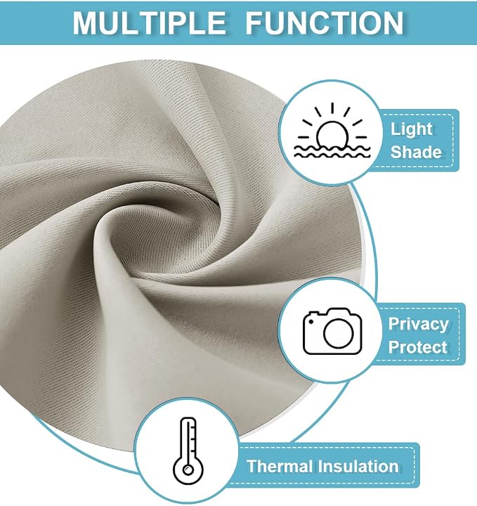 RYB HOME Blackout Curtains for Bedroom, Small Window Shades Thermal Insulating - Image 6
