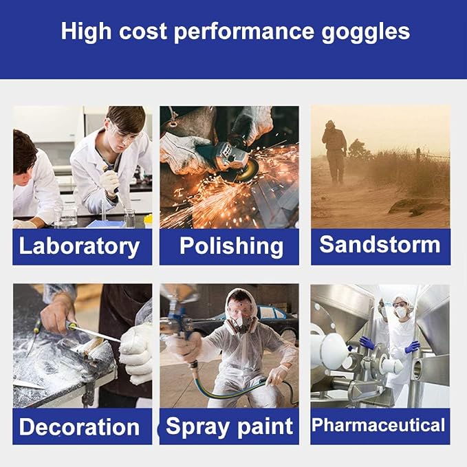 Super More 3PCS Anti-Fog Protective Safety Goggles Clear Lens Wide-Vision - Image 7
