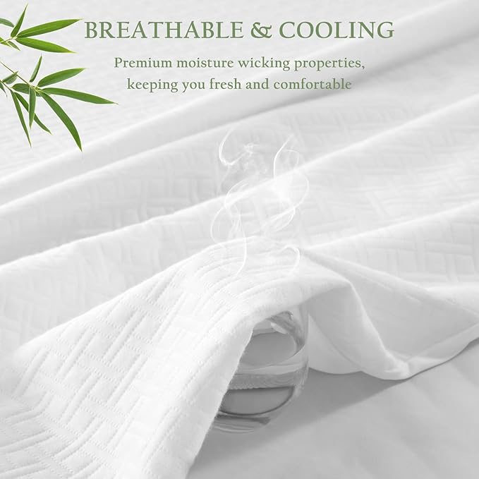 100% Waterproof King Mattress Protector, Breathable Bamboo Rayon Mattress Cover - Image 5