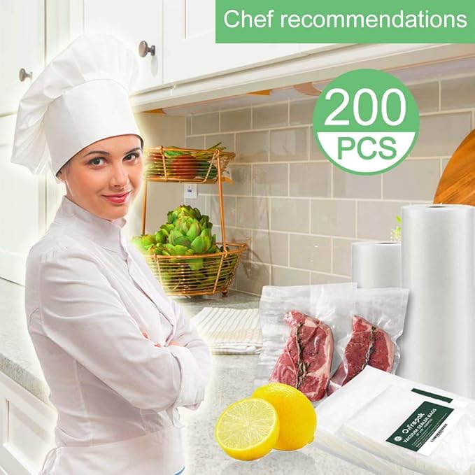 O2frepak 200 Quart Size 8" x 12" 4mil Thick Vacuum Sealer Bags - Image 2