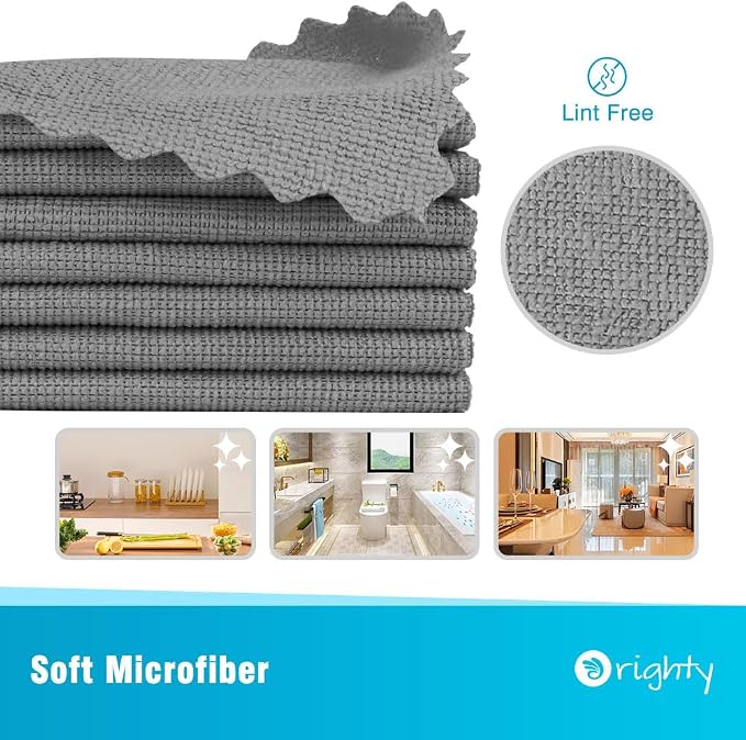 Orighty Grey Microfiber Cleaning Cloth, 50 Pack Highly Absorbent Cleaning - Image 2
