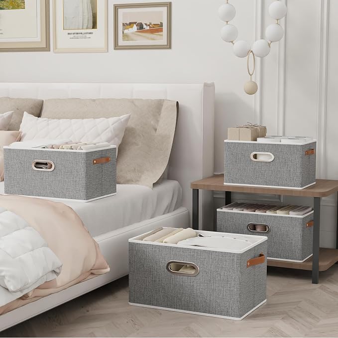 Yawinhe Fabric Storage Baskets, Foldable Closet Organizer - Image 2