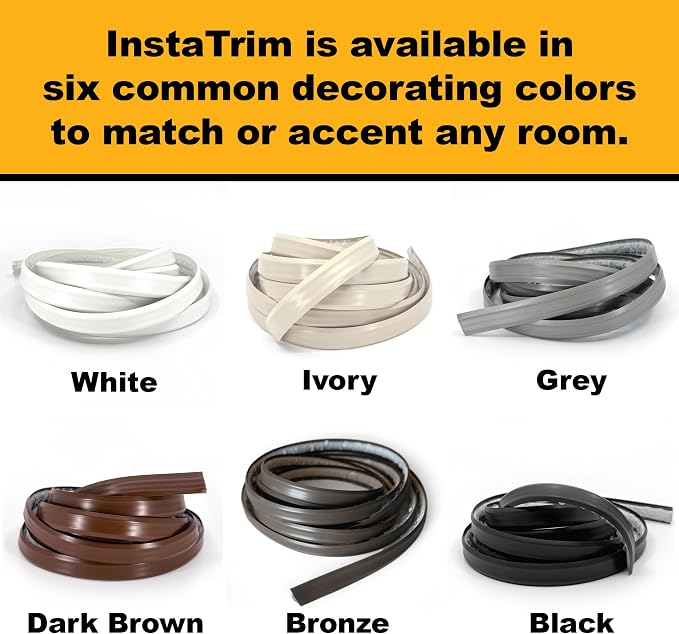 InstaTrim The Original Flexible Trim - 10ft Black 1/2" Wide Caulk Tape - - Image 7
