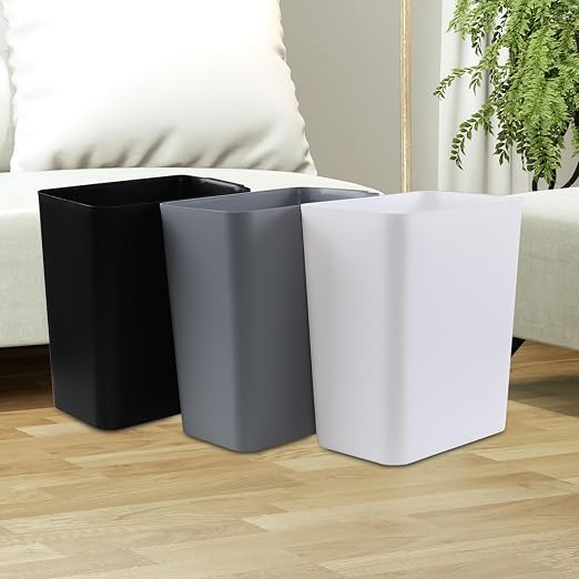 Xyskin 3 Pack Plastic Trash Wastebasket, Garbage Cans, Deskside Garbage Bin - Image 7