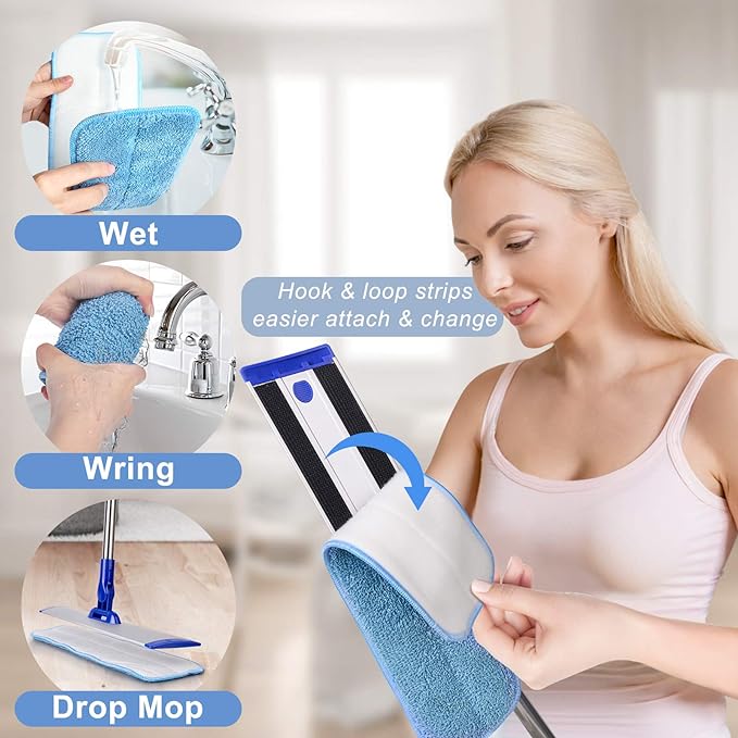 18" Professional Microfiber Mop Floor Cleaning System, Flat Mop - Image 4