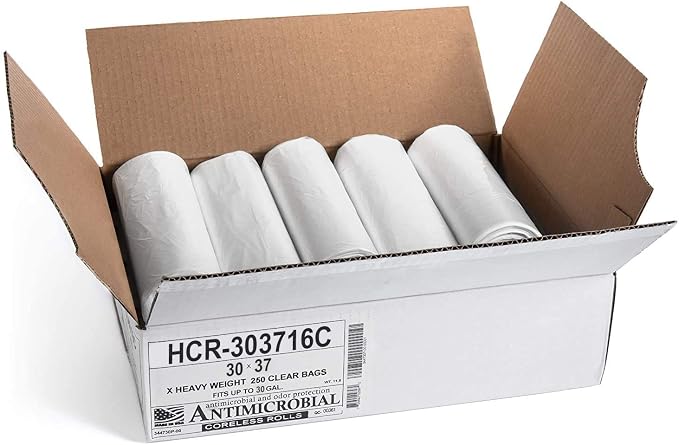 Aluf Plastics High Density Trash Bags, 30 Gallon, 16 Micron, - Image 2