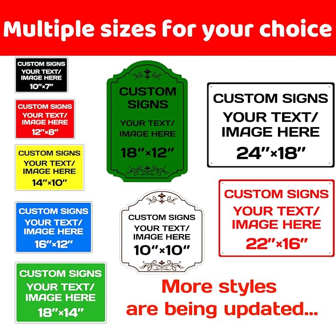 Repaly Personalized signs, Aluminum Weatherproof Metal Sign Multiple Sizes - Image 6