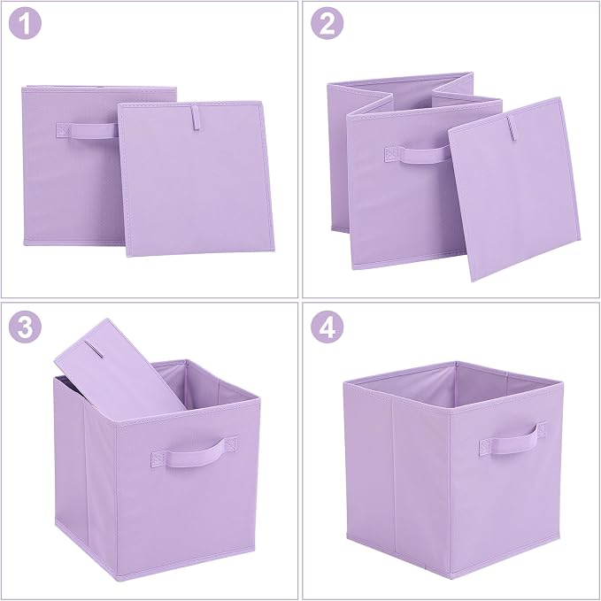 Stero Fabric Storage Bins 6 Pack Fun Colored Durable Storage Cubes - Image 3