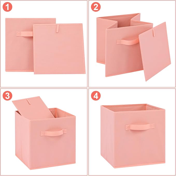 Stero 13x13x13 Inch Fabric Storage Bins 6 Pack Fun Colored Durable Storage Cubes - Image 3
