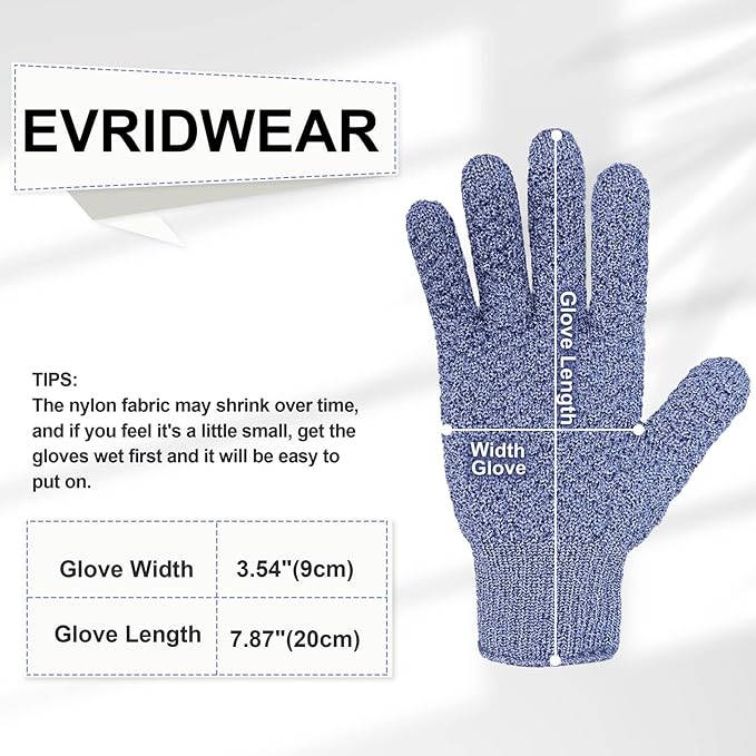 Evridwear Exfoliating Glove for Shower Man and Women, Dual Texture Bath Body - Image 6