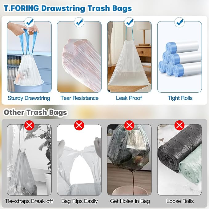 5 Gallon Trash Bags Drawstring 1.1 Mil - Image 2