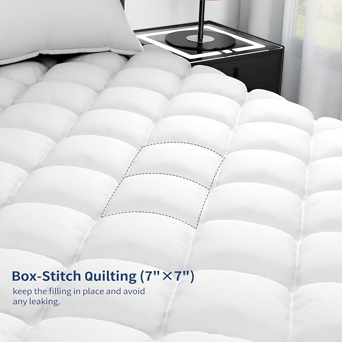Sunflower California King Mattress Pad, Hypoallergenic Cotton Mattress Cover - Image 8