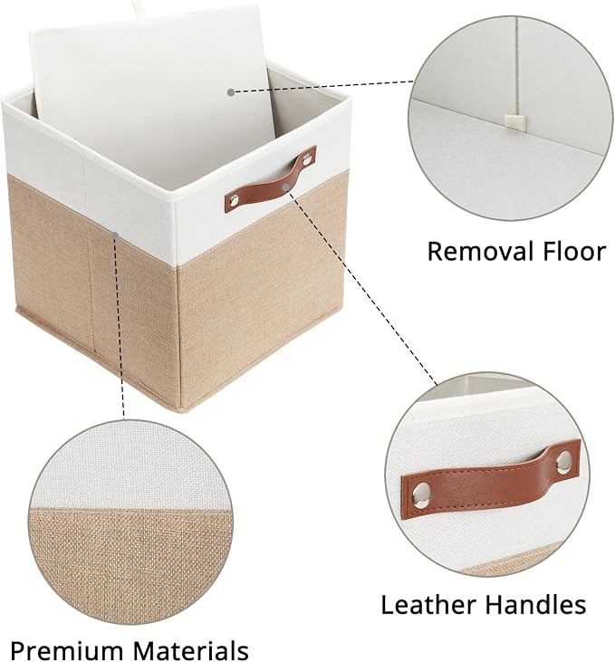 HNZIGE Fabric Storage Cubes, Cube Storage Bins 12 x 12, Decorative Storage - Image 2