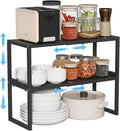 2 Pack Expandable Kitchen Cabinet Shelves Organizer, Heavy Duty Metal Shelving by Cidaziya