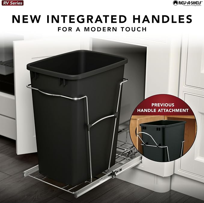 Rev-A-Shelf RV-12KD-18C S 35-Quart Chrome Wire Bottom Mount Pullout Kitchen - Image 3