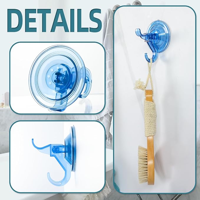 Antimbee Suction Hooks, 5 Pack Clear Hanger, Removable Small Suction Cups - Image 2