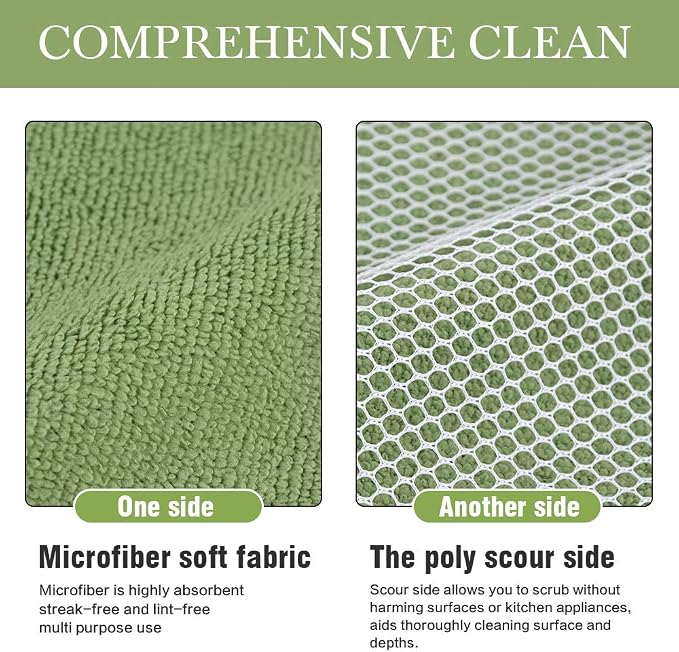 SINLAND 5 Color Assorted Microfiber Dish Cloth Towels Best Kitchen Cloths - Image 3