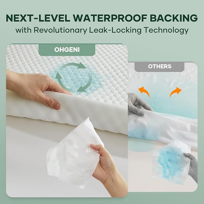 Ohgeni 100% Waterproof Mattress Protector, Twin XL-2 Pack, Fitted Sheet - Image 6