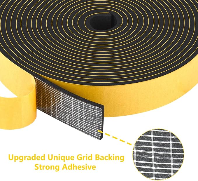 Weather Stripping High Density, Soundproof Door Seal Strips, 1 in x 1/8 in - Image 2