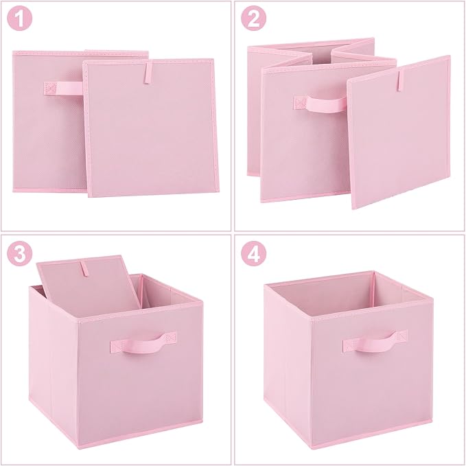 Stero Fabric Storage Bins 6 Pack Fun Colored Durable Storage Cubes - Image 3