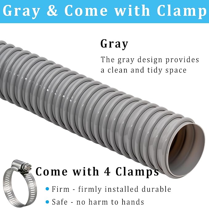 Dust Collection Hose 1.5 in × 20 ft Heavy Duty Flexible PVC Reinforced Thicken - Image 3