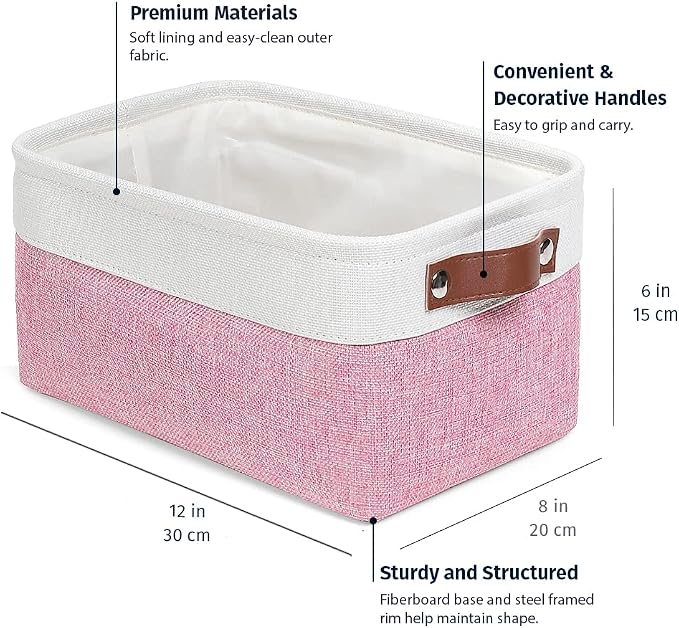 OrganiHaus Small Fabric Storage Baskets - Image 2