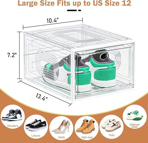 10 Pack Thicken Shoe Organizer Stackable, Upgraded Sturdy Shoe Storage Box - Image 2