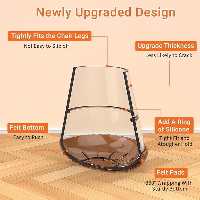Chair Leg Floor Protectors Small 24Pcs, Silicone Chair Leg Protectors - Image 6