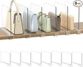 Shelf Dividers Purse Organizer for Closet: 8-Pack Acrylic Bag Storage Organizer by SortNStore