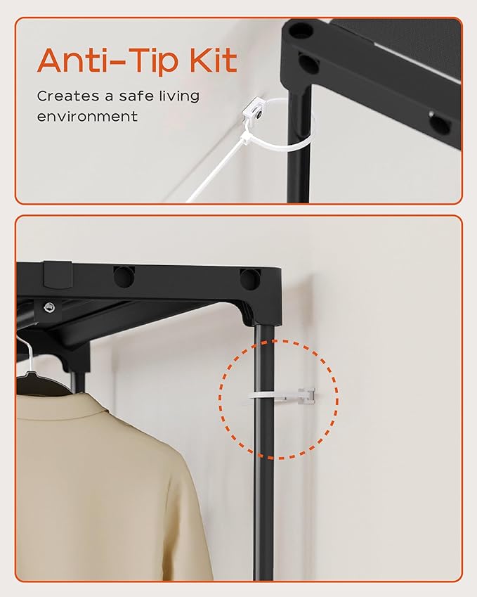 Clothes Rack, Portable Closet, 80.7 Inch Extra Large Capacity Wardrobe Closet - Image 7