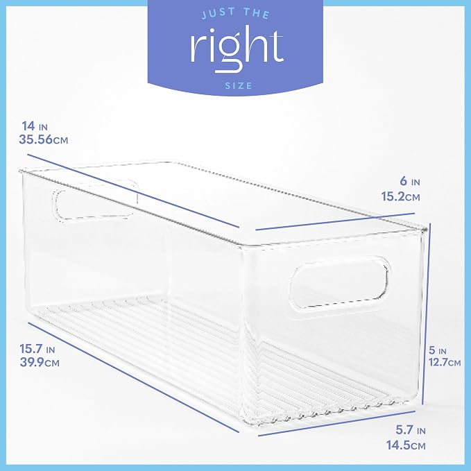 Plastic Food Storage 6 Pack Clear Container Bin - Image 3