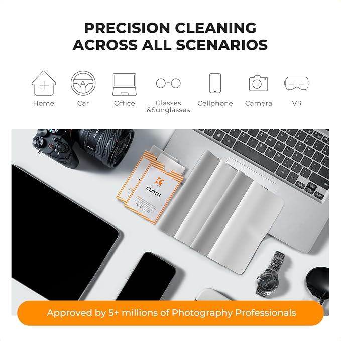 K&F CONCEPT 12 Pack Lens Cleaning Cloth | Microfiber Cleaning Cloth | Glasses - Image 4