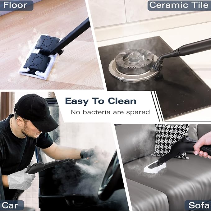 Steam cleaner, equipped with 21 specialized accessories, 1.08-liter water tank - Image 5