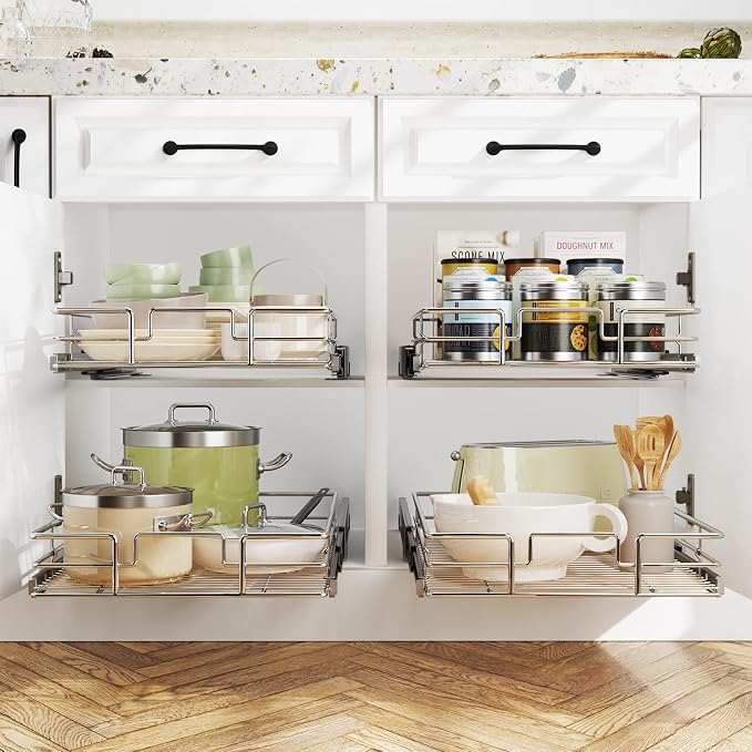 LOVMOR Pull Out Cabinet Organizer 14½" W x 21½" D, Kitchen Cabinet Pull Out - Image 6