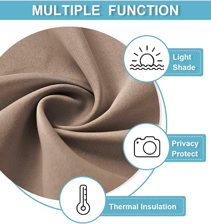 RYB HOME Blackout Curtains 84 inches Long 2 Panels Set - Image 7