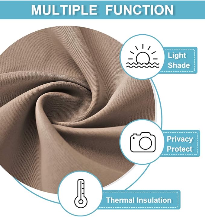 RYB HOME Long Curtains Light Blocking Drapes Window Treatment Panels Room - Image 6