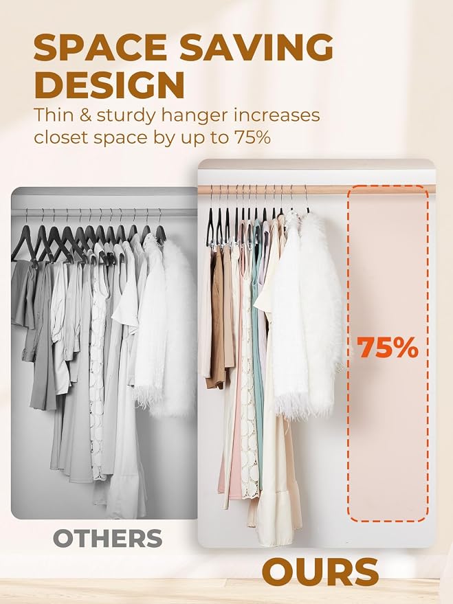 HOUSE DAY Velvet Skirt Hangers 36 Pack, Space Saving Slim Shorts Hanger - Image 6