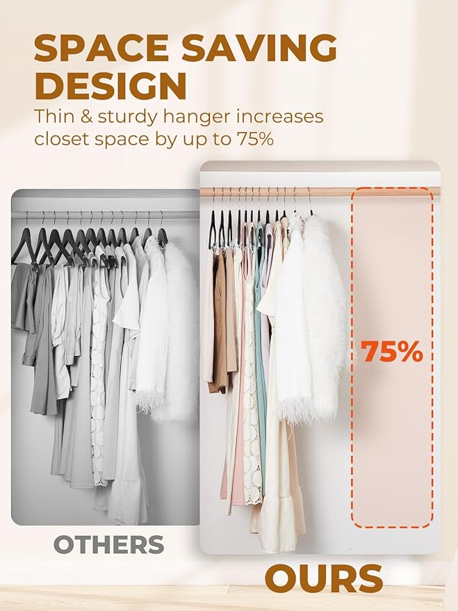 HOUSE DAY Velvet Skirt Hangers 12 Pack, Space Saving Slim Shorts Hanger - Image 6
