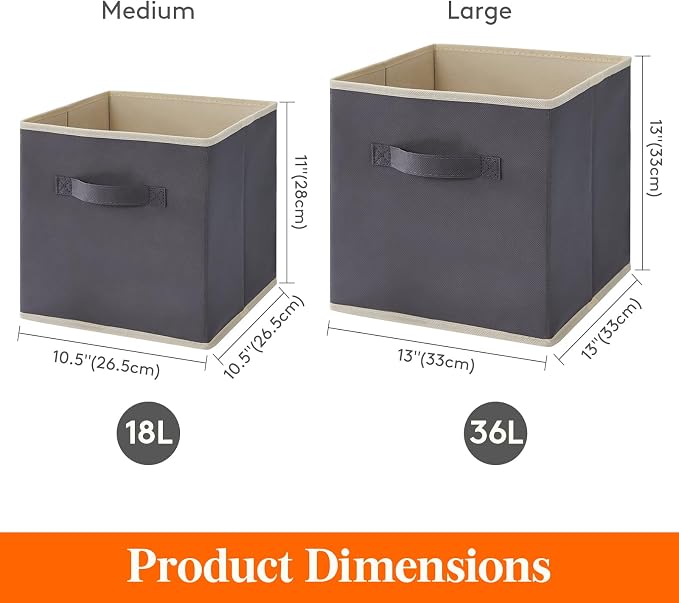 Lifewit 16 Packs Storage Cubes, 11 Inch Cube Storage Bins, Foldable Decorative - Image 2