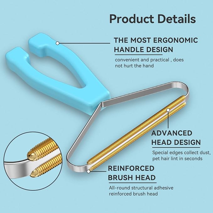 Pet Hair Remover, Dog and Cat Hair Remover, Wool Hair Remover, Carpet Rake - Image 2