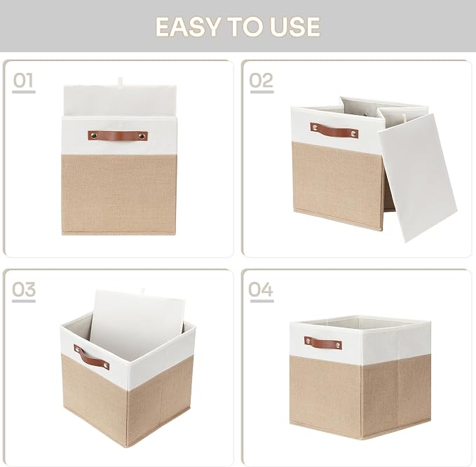 HNZIGE Fabric Baskets for Organizing 13x13 Storage Cubes, Cloth Storage Bins - Image 5