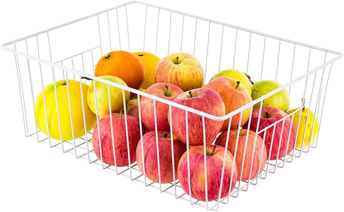 16" L x 12" W Wider Freezer Storage Organizer Baskets Container, Deep Metal - Image 4