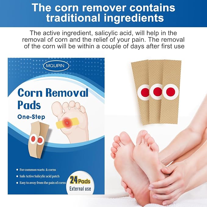 24 Count Corn Removal Pads for Feet and Toe, Corn Feet Remover for Feet Extra - Image 7