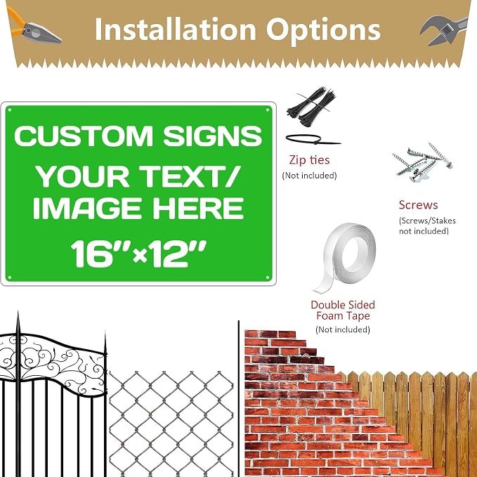 custom metal sign, Aluminum Weatherproof Metal Sign Multiple Sizes Custom - Image 5