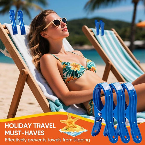 10 Pack Metal Beach Towel Clips, Large Pool Cover Beach Chair Clips - Image 2