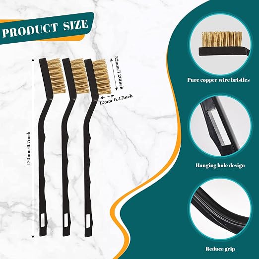 12 Pcs Mini Brass Brush Set, Brass Scratch Brush - Image 2