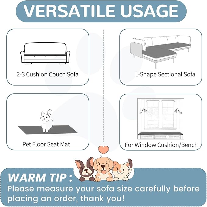 OTOB Couch Cover for Dogs Washable, Non Slip Funny Pet Couch Covers Sofa - Image 6