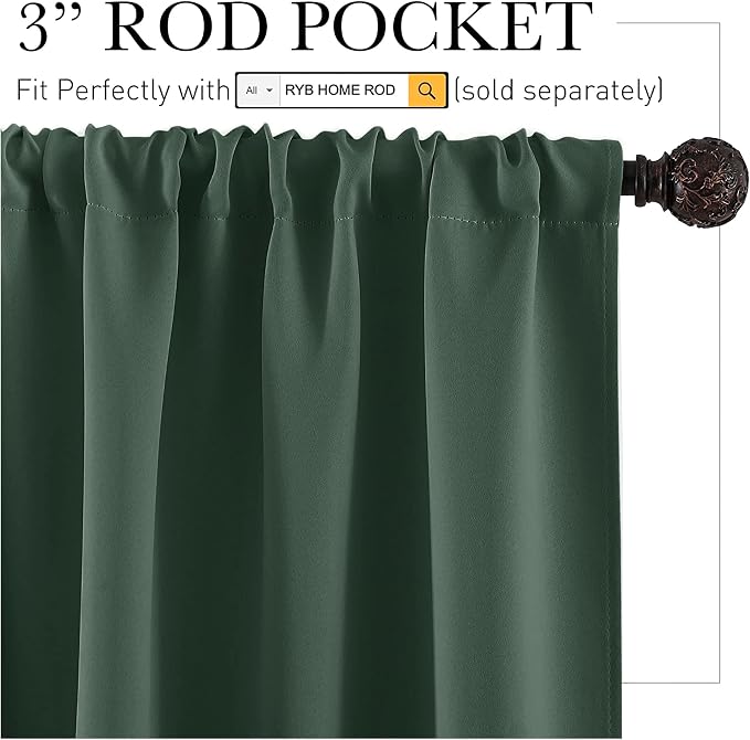 RYB HOME RV Camper Door Window Curtains -Blackout Privacy Curtains & Drapes - Image 2